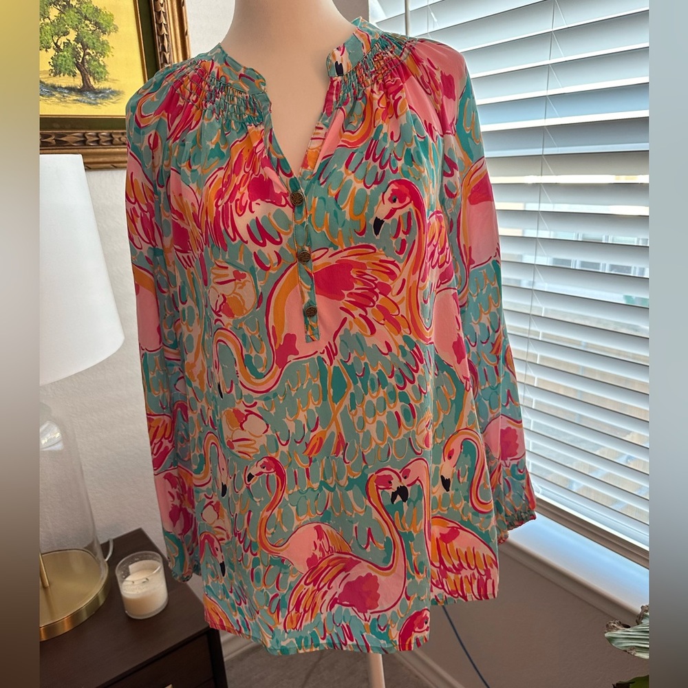 Lilly Pulitzer Elsa Size Med Flamingo Print